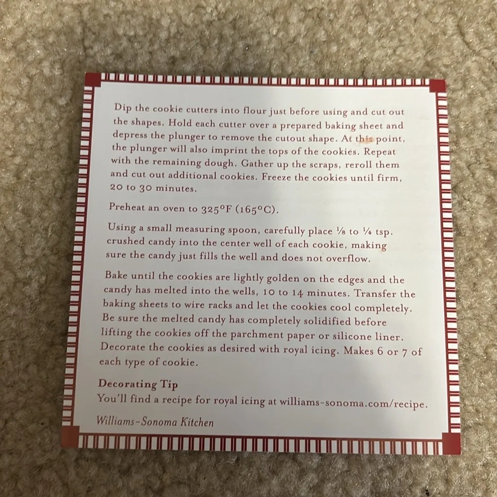 Williams Sonoma, Stained Glass Cookie Cutters, Ornament, Excellent Condition!